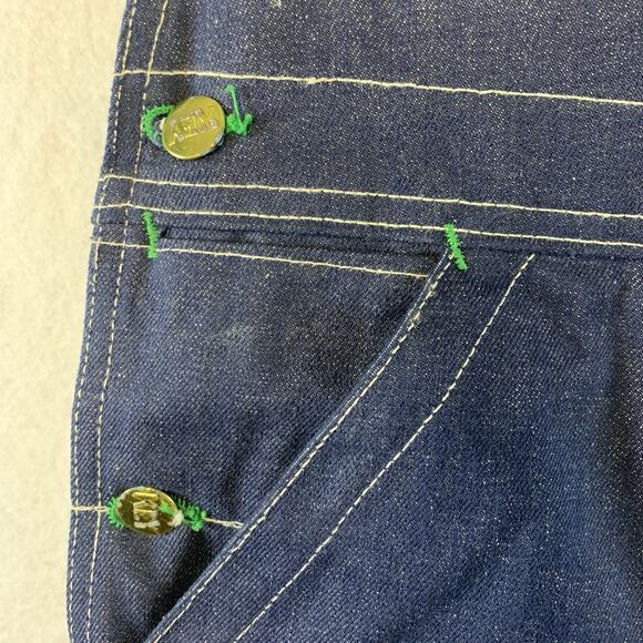 Vintage 1940s Key Imperial Aristocrat Men Denim Bib Overalls 36X32 Crisp Durable - Picture 4 of 15
